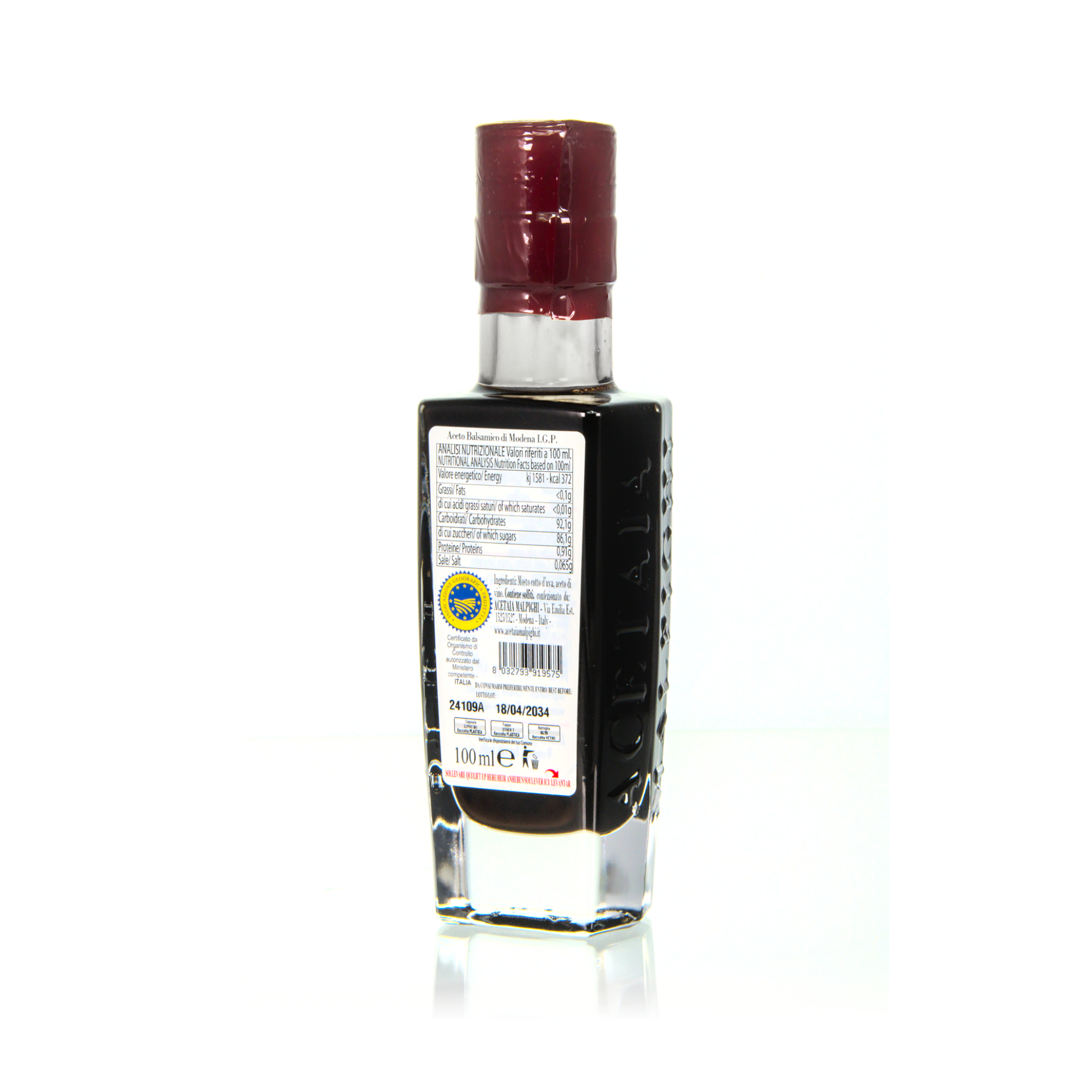Acetaia Malpighi Aceto Balsamico di Modena IGP Bordeaux Dichte 1.36