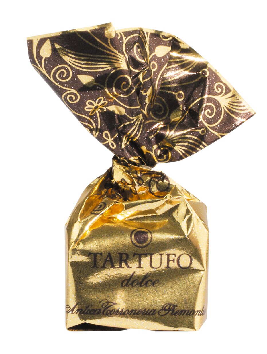 Antica Torroneria Piemontese Tartufi dolci neri in Goldfolie