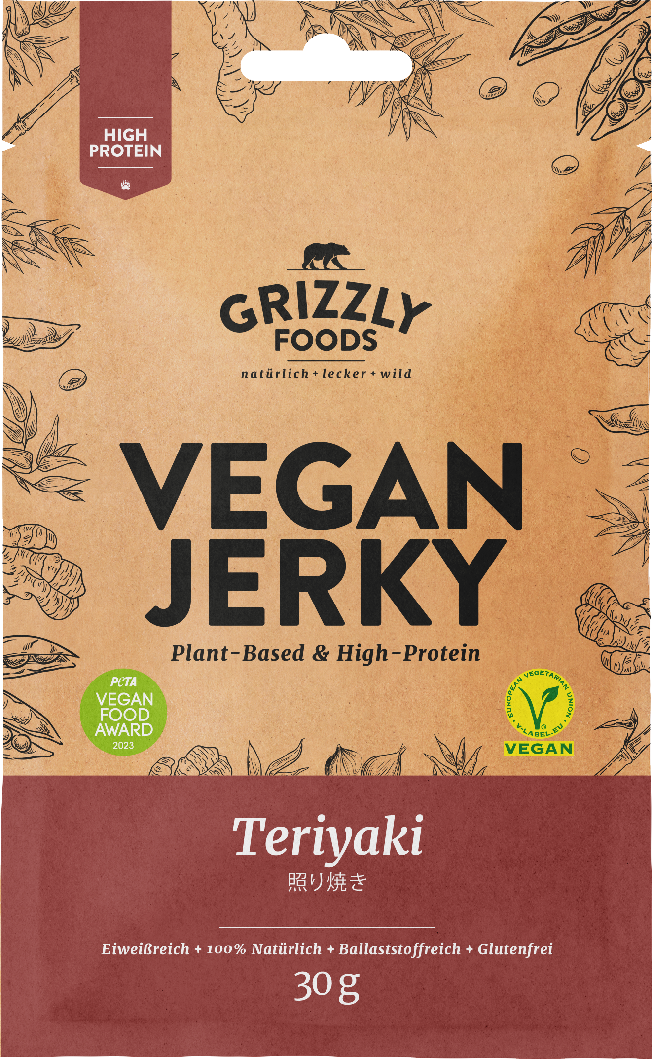 Grizzly Foods Vegan Jerky Teriyaki
