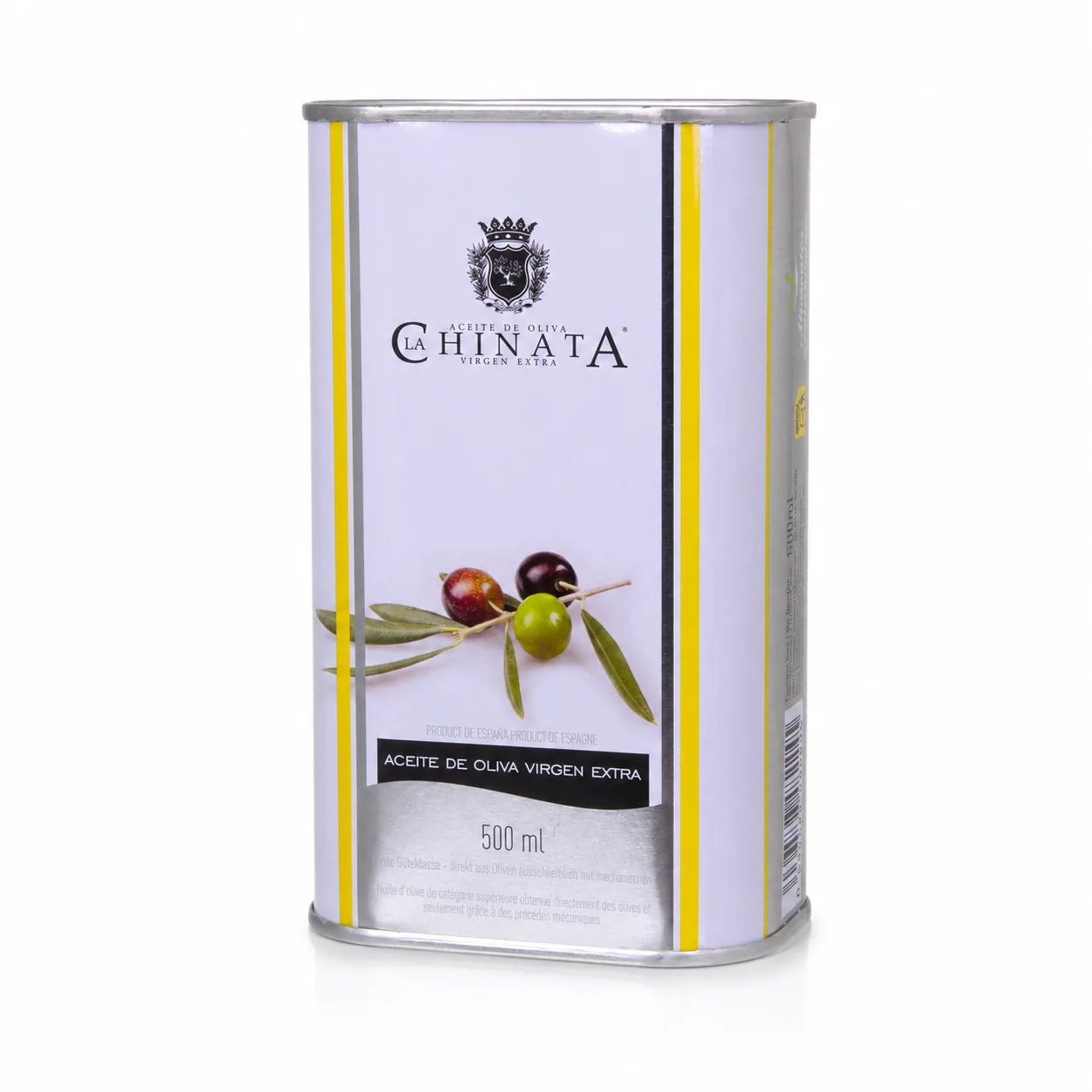 La Chinata natives Olivenöl extra in der 500-ml-Dose mit weissem Hintergrund