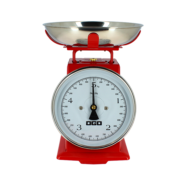 OGO LIVING mechanische Küchenwaage retro Design rot