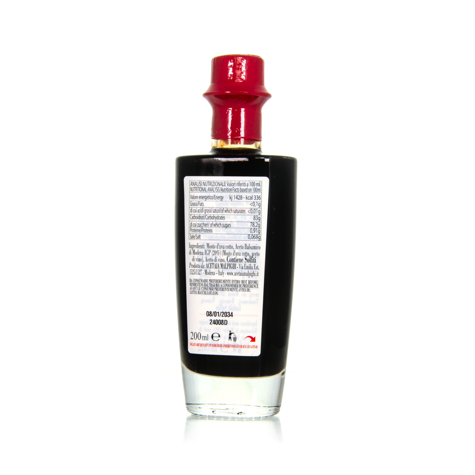 Acetaia Malpighi Saporoso Condimento all Aceto Balsamico di Modena IGP 200ml