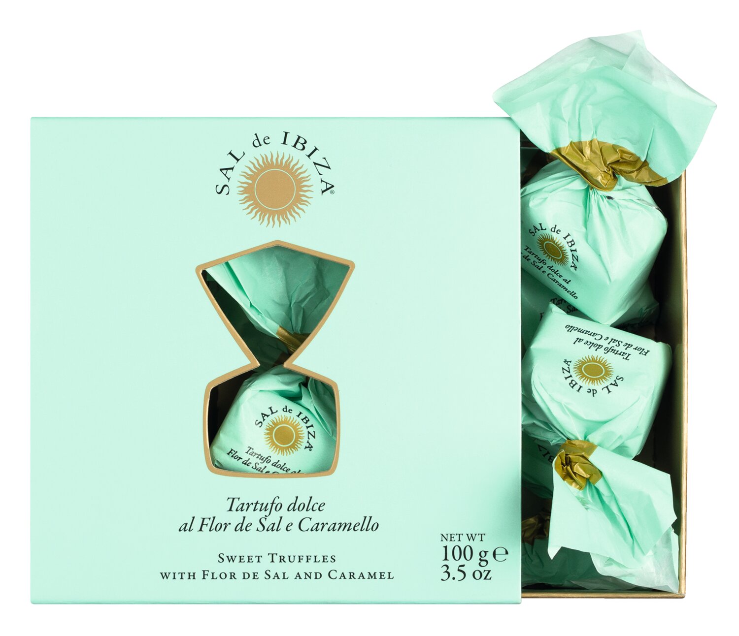 Sal de Ibiza Tartufi dolci Flor de Sal e caramello salato Geschenkbox