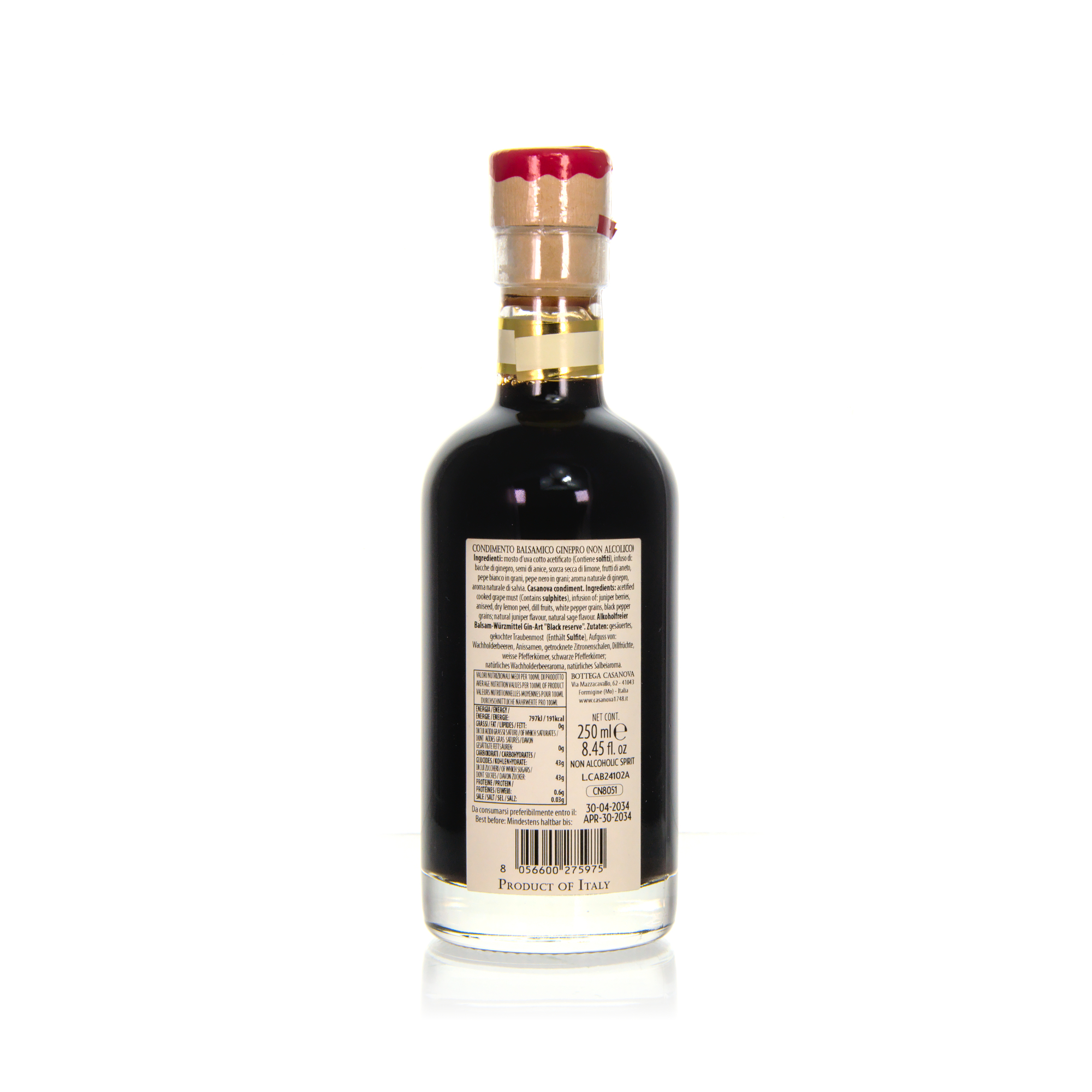 Casanova Balsamic Gin (alkoholfrei) "Black Reserve"