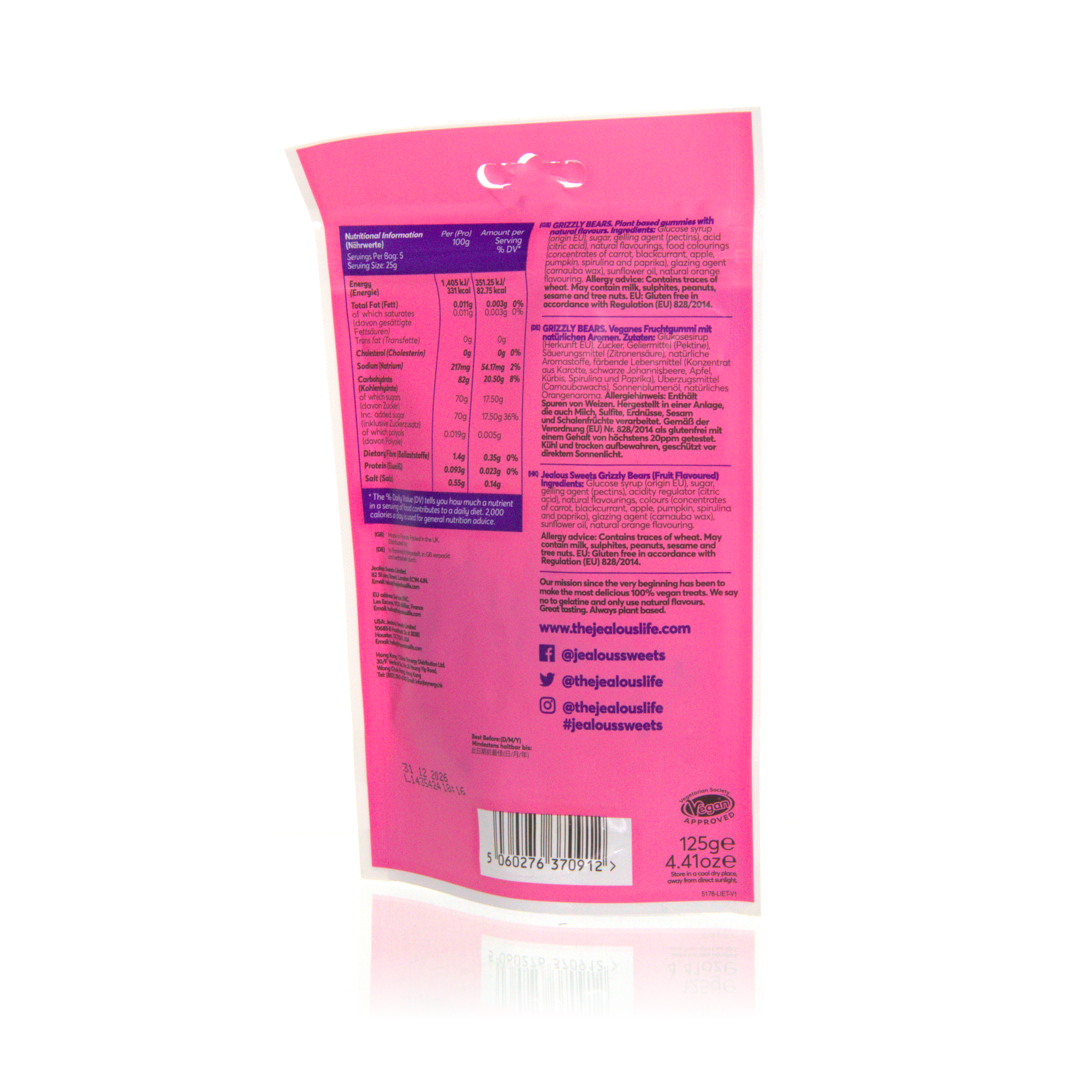 Jealous Sweets vegane Fruchtgummi Grizzly Bears