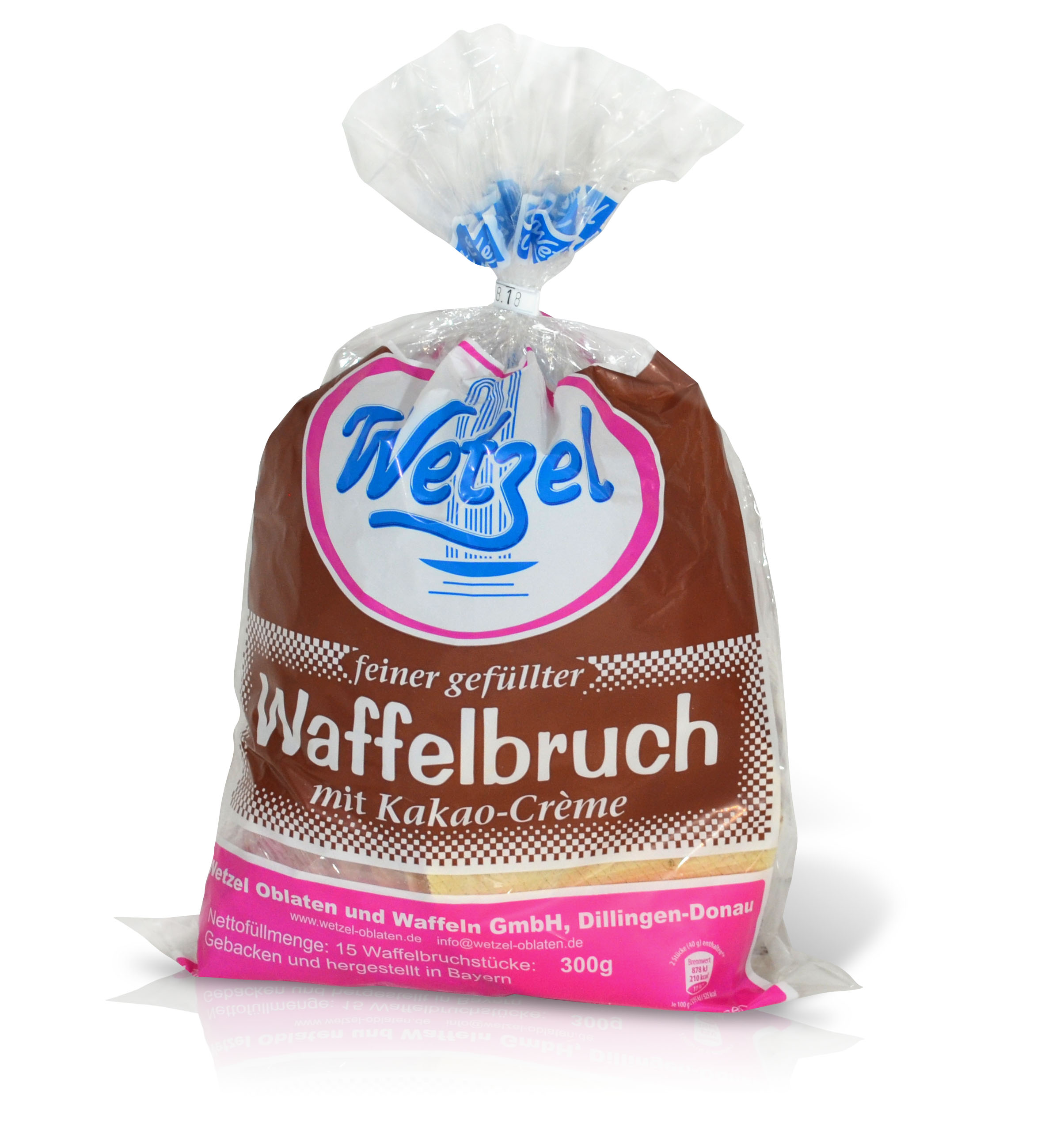 Wetzel gefüllter Waffelbruch mit Kakaocreme
