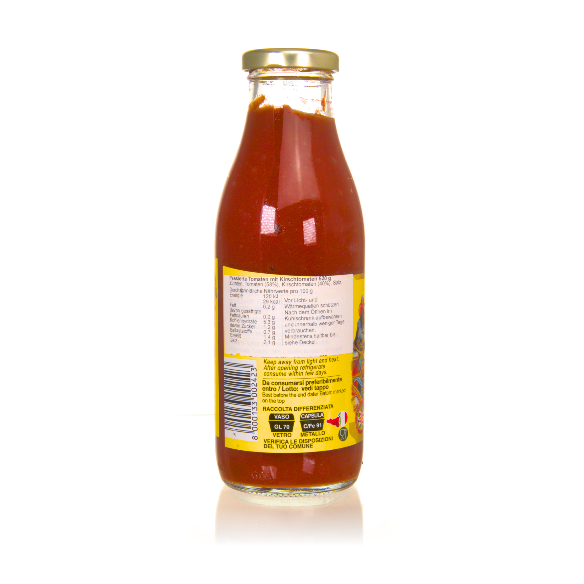 Contorno Passata di Pomodoro con Ciliegino - passierte Tomaten mit Kirschtomaten 520g