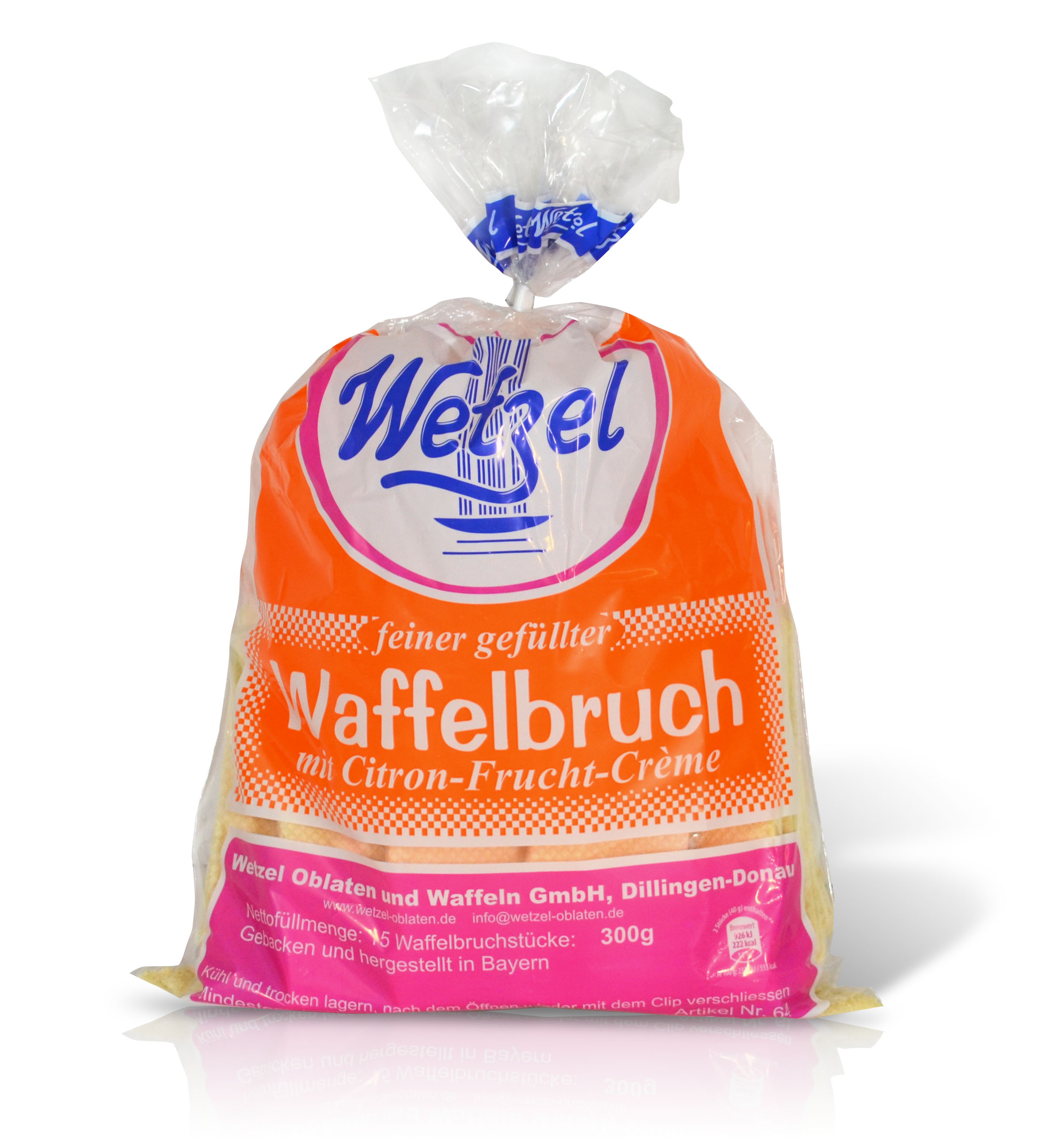Wetzel gefüllter Waffelbruch mit Zitronencreme