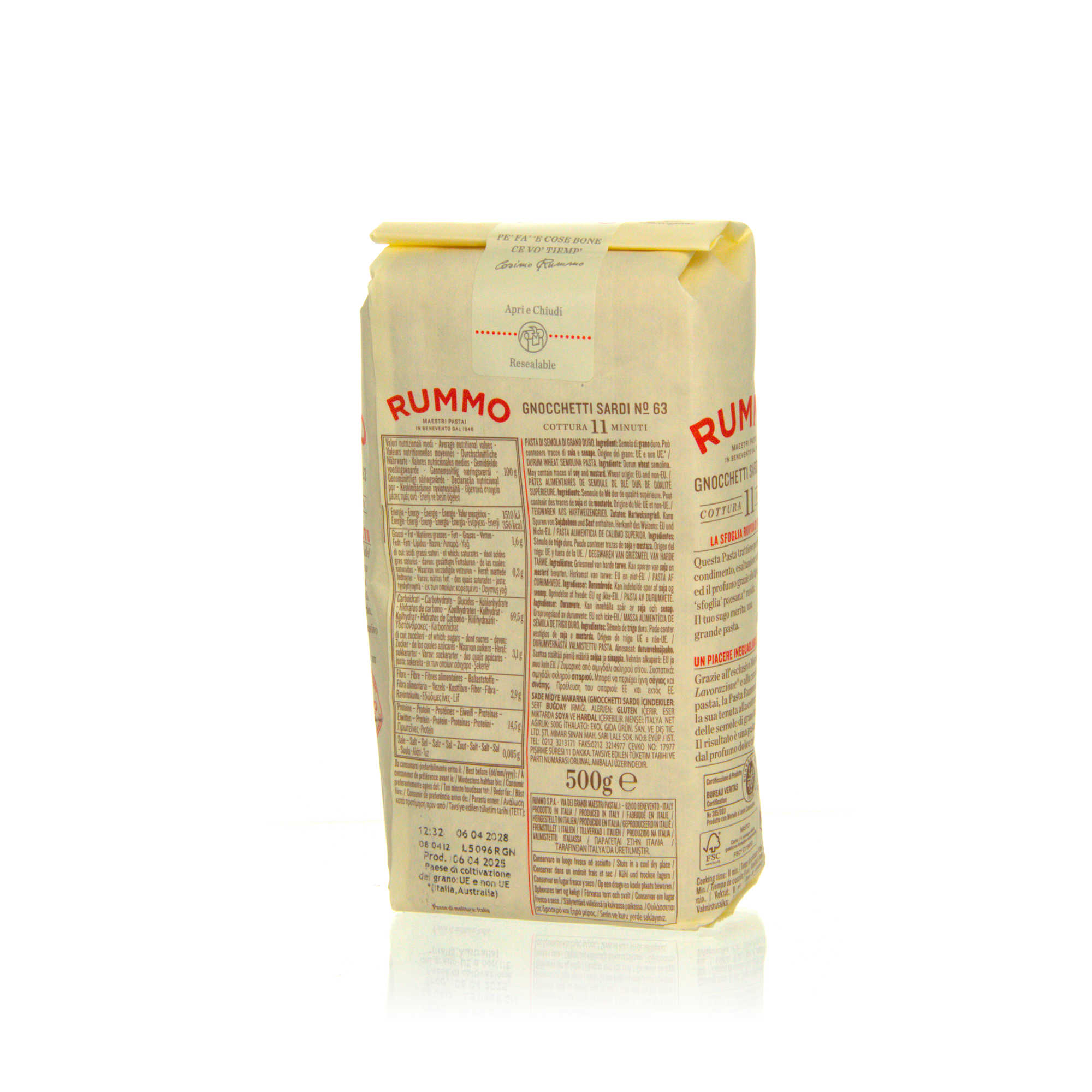 Rummo Gnocchetti Sardi No. 63 - Pasta aus Hartweizengrieß
