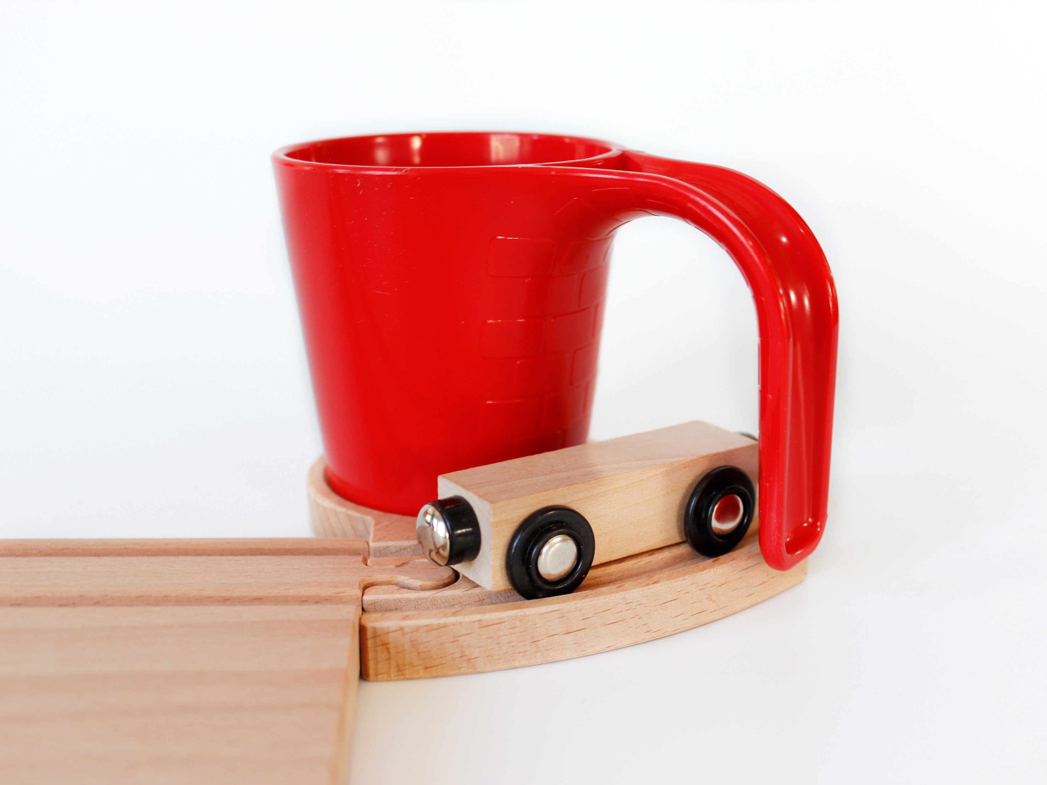 Neue Freunde Eisenbahn Frühstücksset mit Schneidebrett, Untersetzer und Tasse