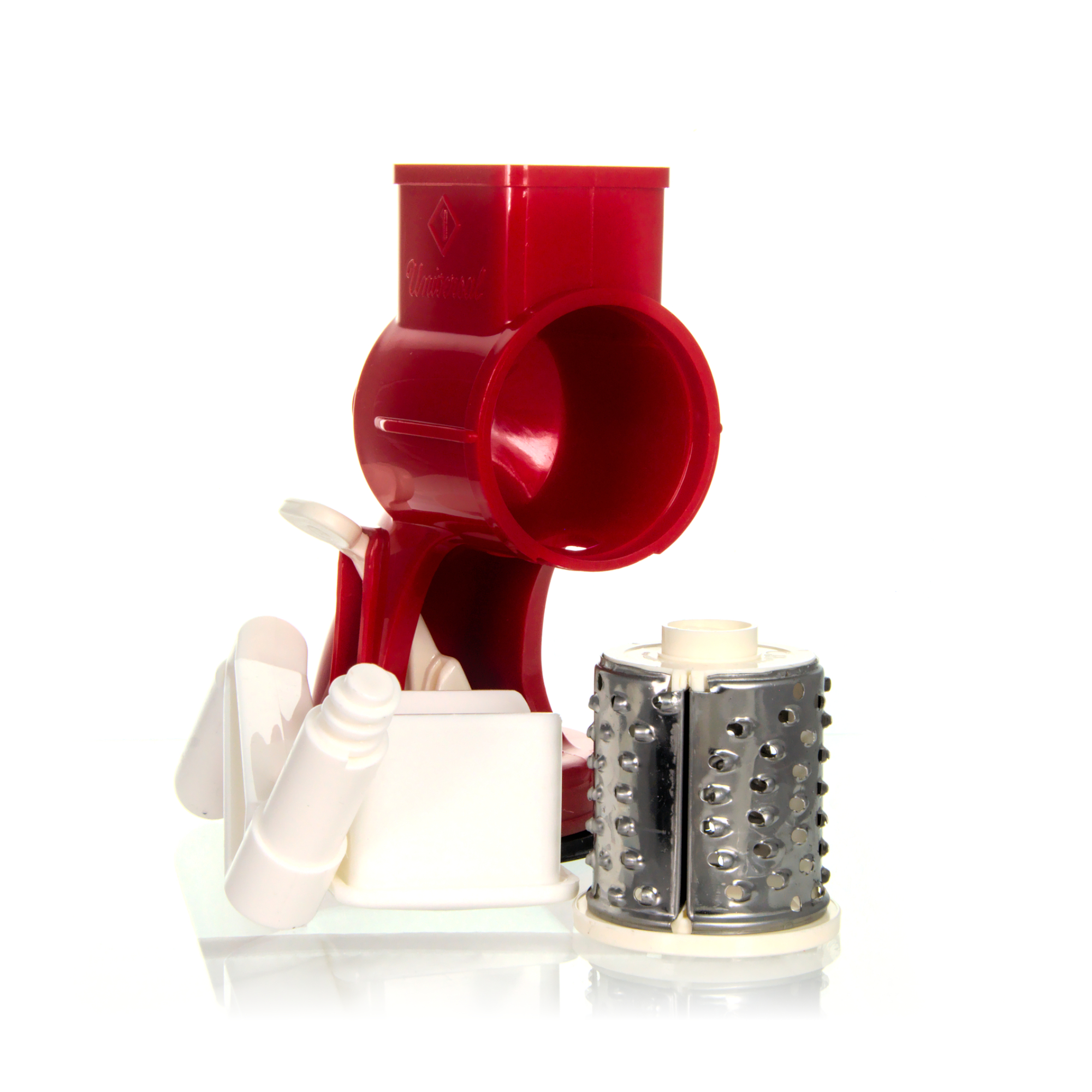 Rigamonti Universal Trommelreibe mit 2 Edelstahlrollen rot