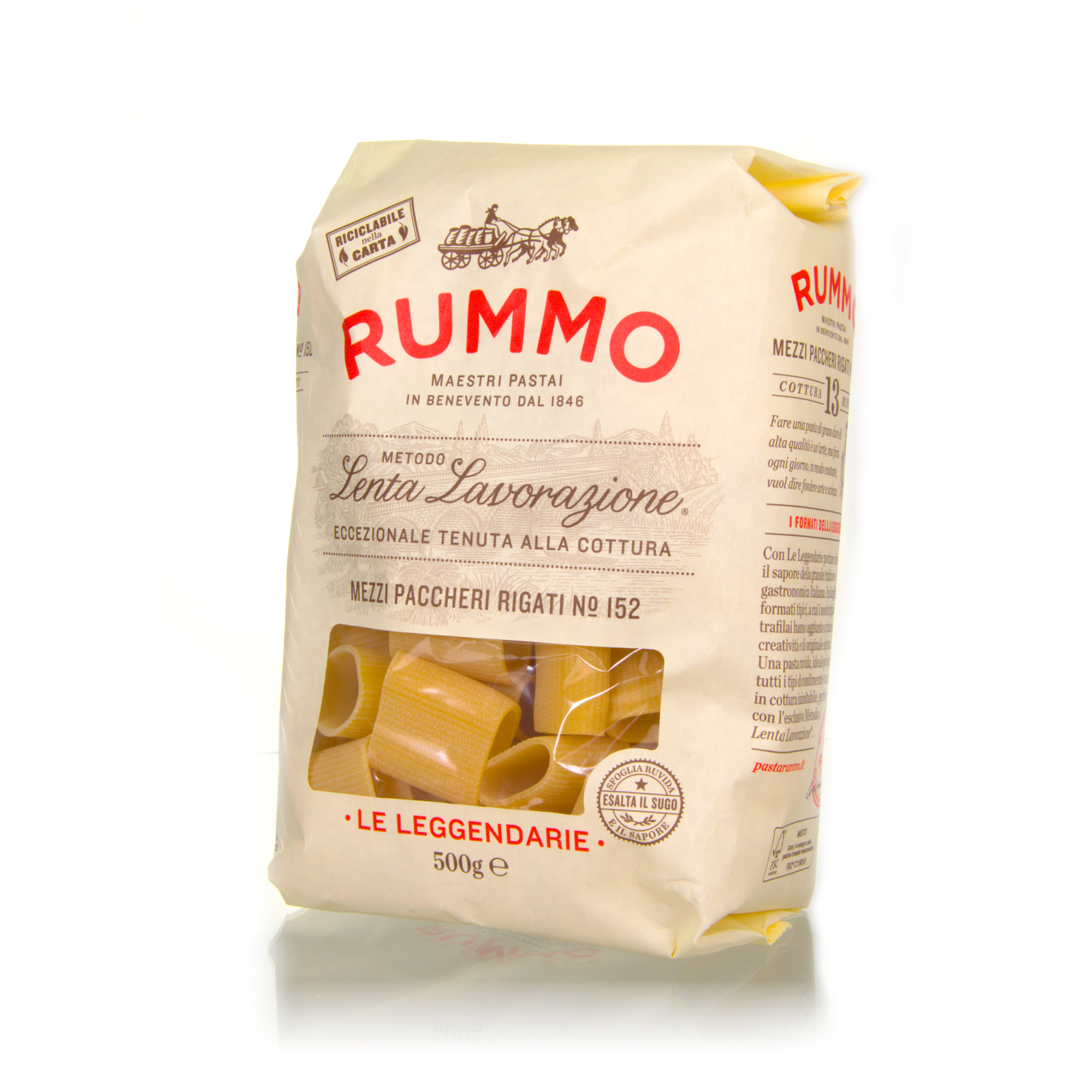 Rummo Mezzi Paccheri Rigati Nr. 152 - Pasta aus Hartweizengrieß