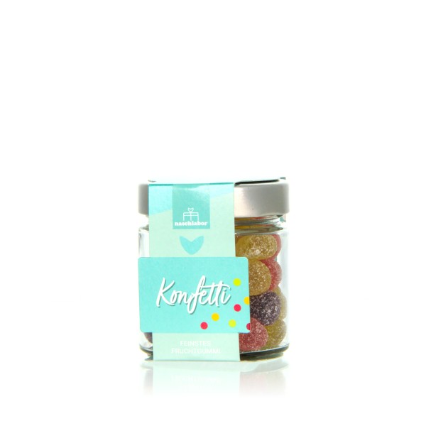 Naschlabor Fruchtgummi Konfetti Geschenkglas 120g