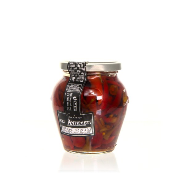 Satos Antipasti Peperoncino Intero piccante - ganze Chilischoten in Öl