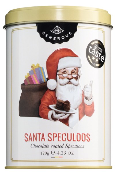 Generous Santa Speculoos - glutenfreies Spekulatiusgebäck mit Schokolade Weihnachtsdose